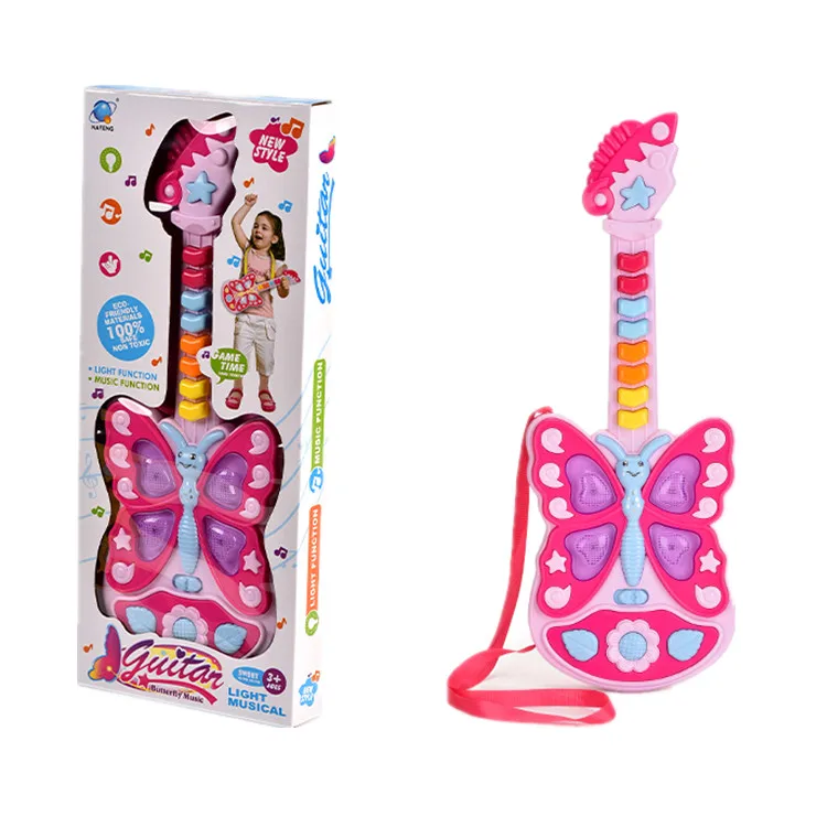 Electronic Battery Operated Cartoon Acoustic Keyboard Guitar With Light And Sound