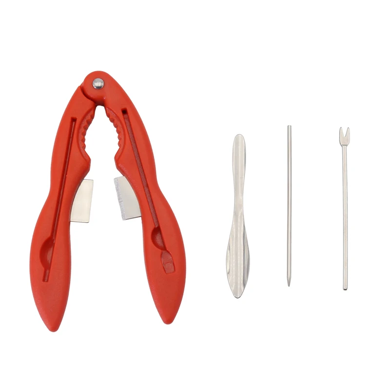 Hot sale kitchen tools plastic lobster cracker stainless steel picks spoon seafood lg fork crab crackers set
