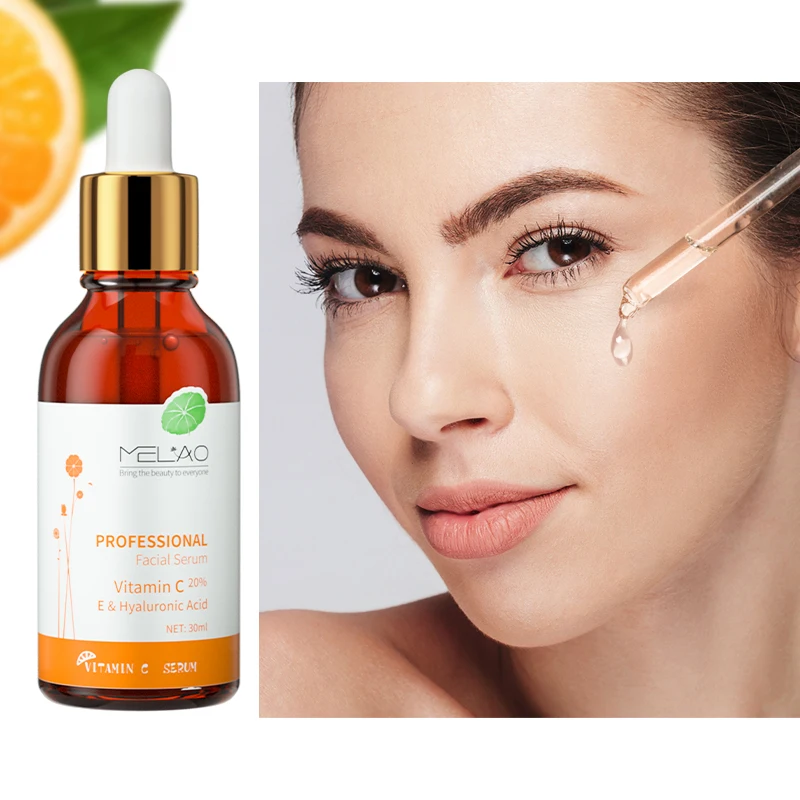 private label whitening vitamin c face serum skin care Brightening Anti Aging wrinkle Vitamin E Organic Aloe Vera facial serum