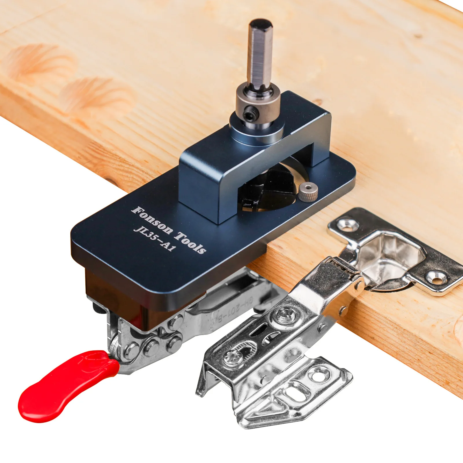 35mm Hinge Boring Jig Kit - Concealed Hinge Drilling Guide Jig - Aluminum Alloy Hinge Hole Opener Template Puncher Locator