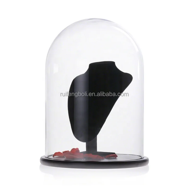 Factory price Hot Sale Elegant Decorative Clear Glass Dome/Tabletop Centerpiece Cloche Bell Jar Display Case