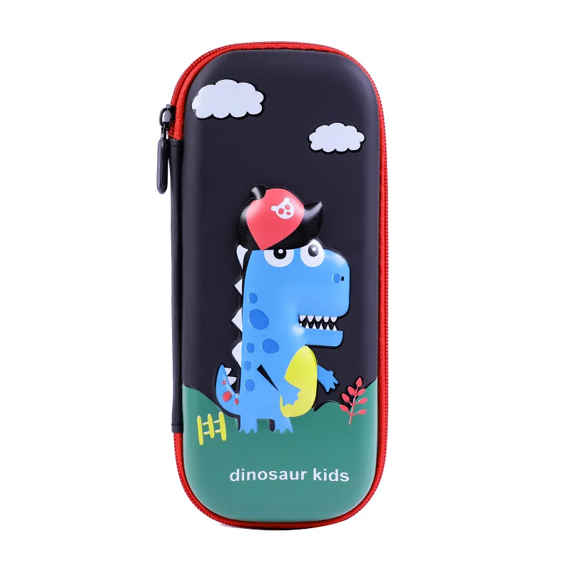 
Custom School Kids Cute Cartoon stationery case Portable double zipper Hard EVA 3D pen Pencil Case 