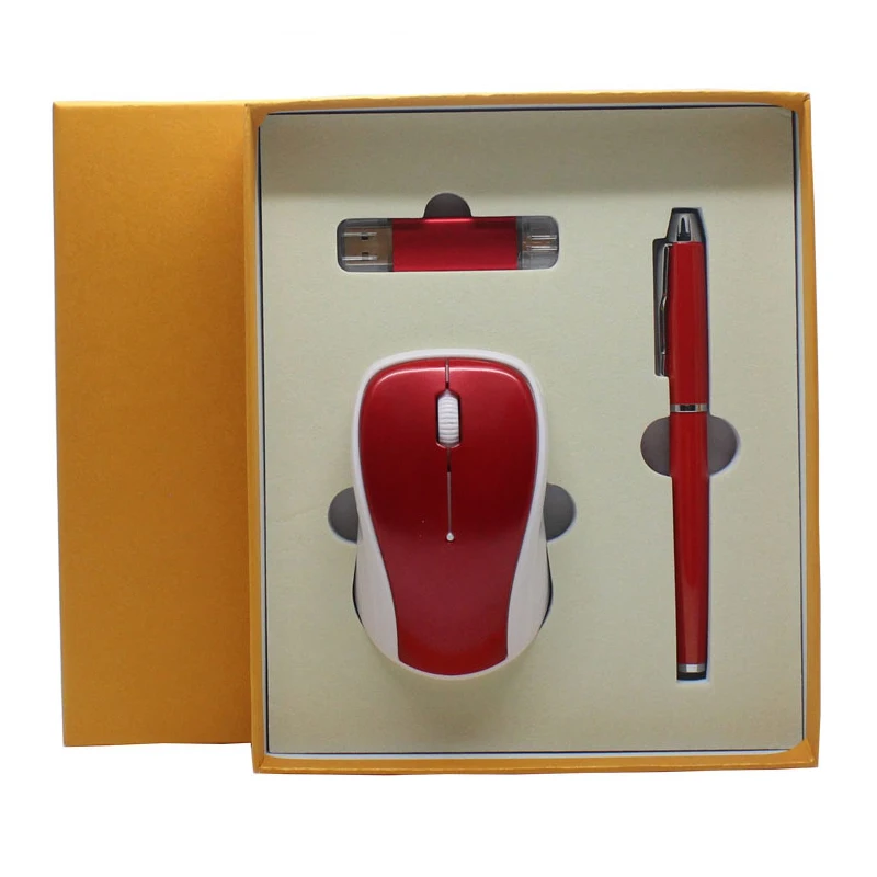 2021 Новые товары, рекламный деловой подарок для мужчины, набор, ручка для мыши, USB флешка, Пользовательский логотип, офисные подарки