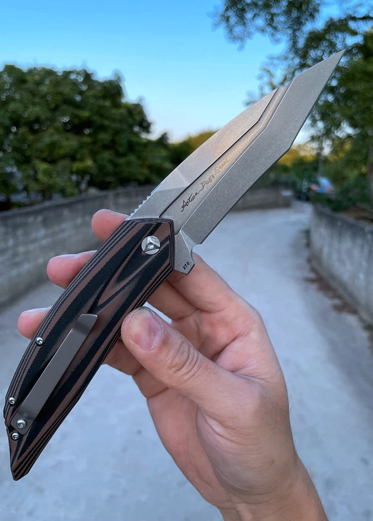 3.8 Inch DC53 Steel Brown G10 Handle Folding Blades Pocket Knife For Outdoor Camping Hunting Survival Tools