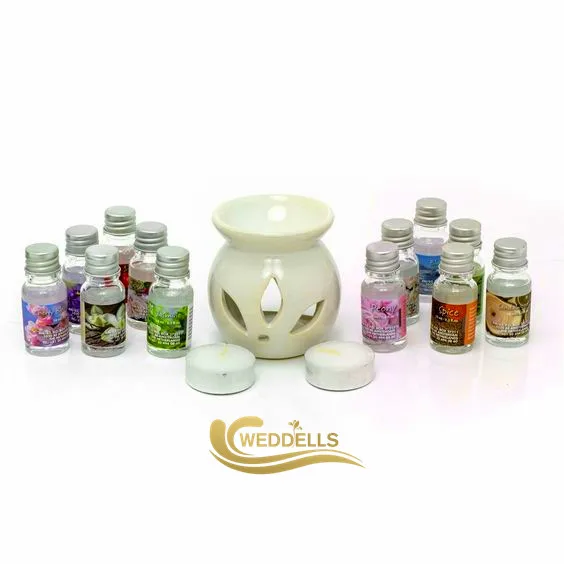 Weddells Ceramic Aroma Burner/Lamp Lemon Grass Oil 10Ml 3 Tea Light Candle Set Of 5 Wholesale Aromatherapy  Essential Oil Burner