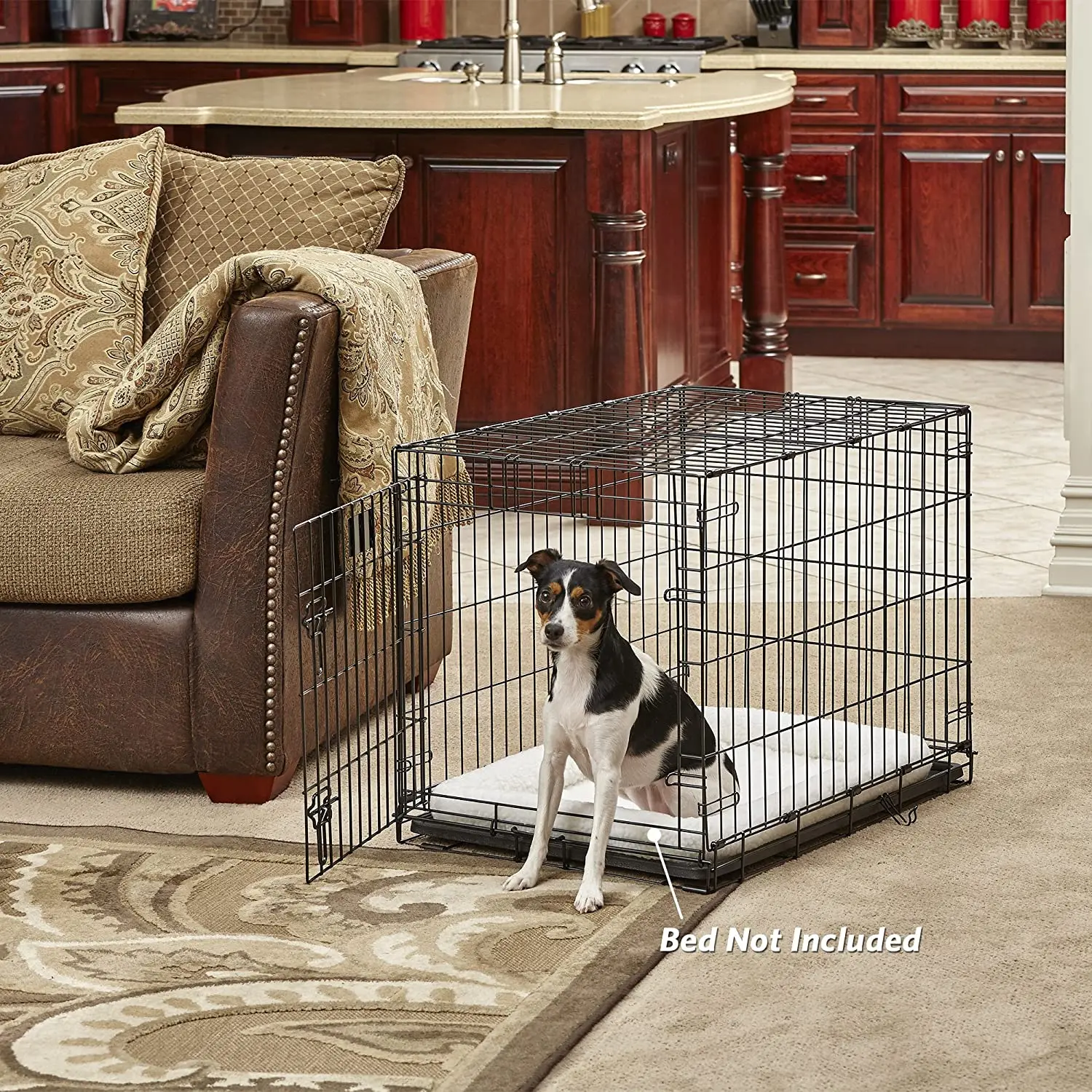 Homes for Pets Crate Dog Cage with Single Door and Double Folding Metal Door