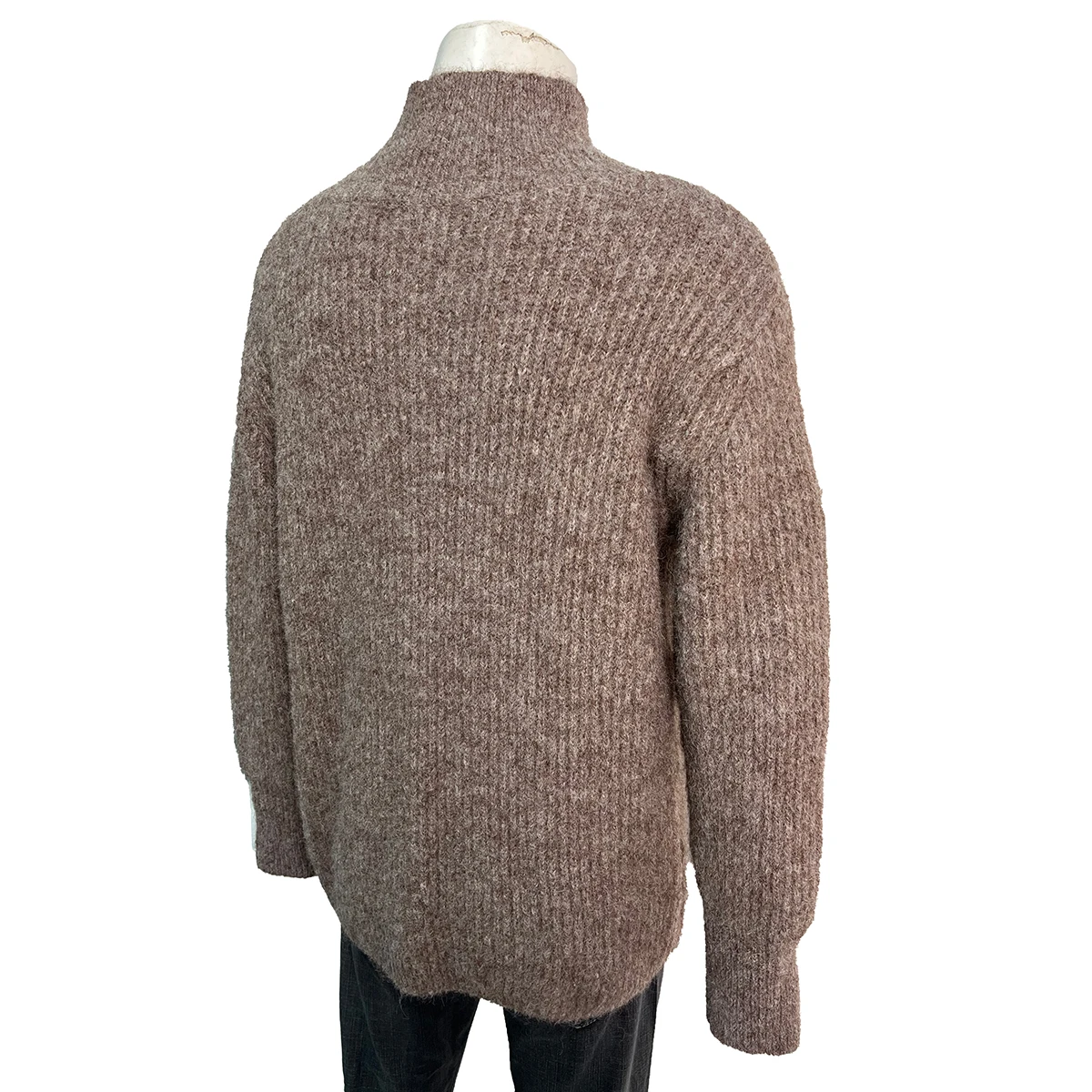 Support customization OEM & ODM man soft knit sweaters turtleneck plain mohair pullover winter knitwear with anti-pilling fleece