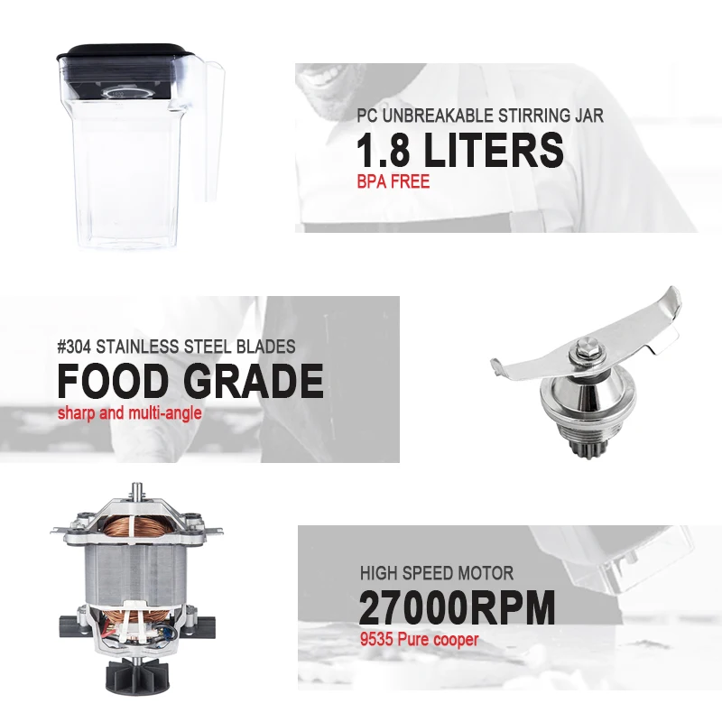 heavy duty fruit smoothie maker commercial blender food mixer Juicer Ice Blender