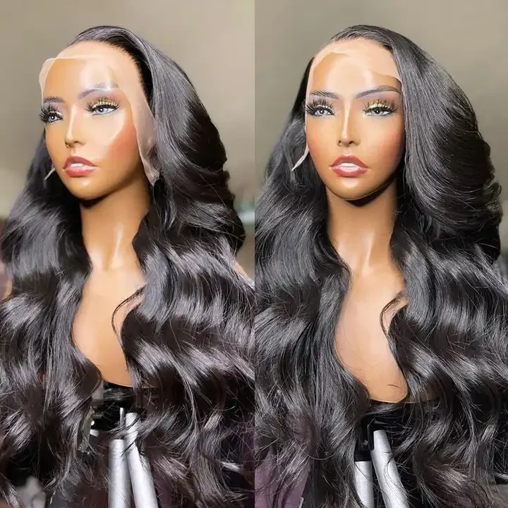 AML Wholesale Body Wave Lace Front Wigs For Black Women Brazilian Body Wavy Closure handmade Wig HD Lace Front Human Hair Wigs