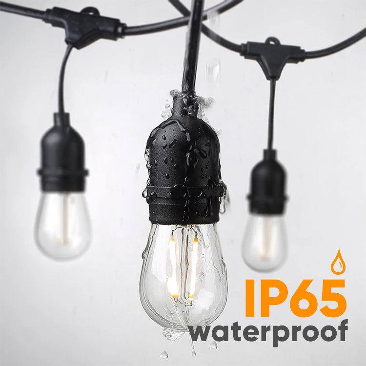 Chinese Factory Holiday lighting S14 Waterproof Patio solar Outdoor led String Lights