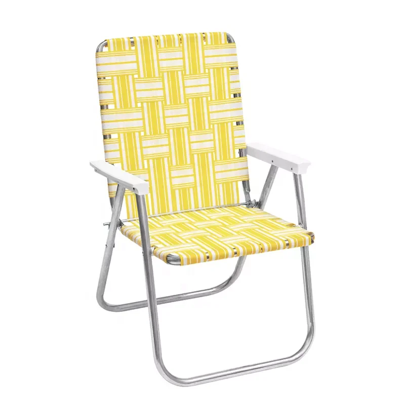 Portable Lightweight Foldable Aluminum, PP Bandage Webbed Outdoor Webbing Woven Wholesale Custom Backpack Lawn Camp Beach Chairs