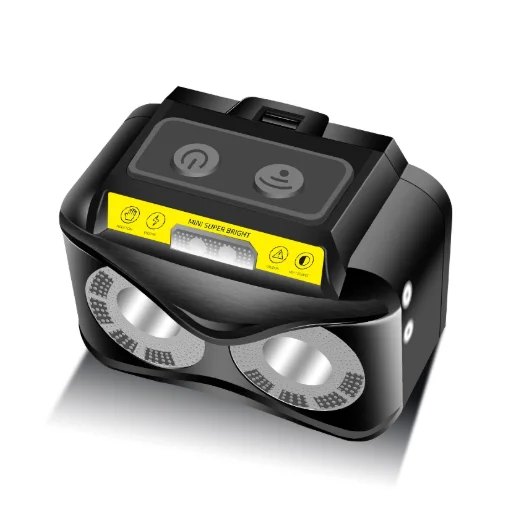 3000LM Mini Rechargeable LED HeadLamp Body Motion Sensor LED Built-in power Head Light Lamp induction Flashlight With USB