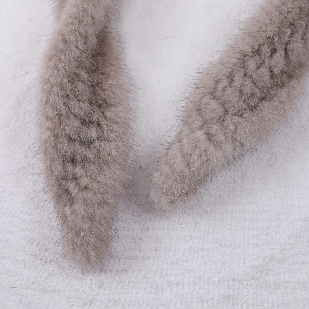 Женский Длинный шарф ручной вязки, теплый вязаный шарф из натурального меха норки, зима 2021