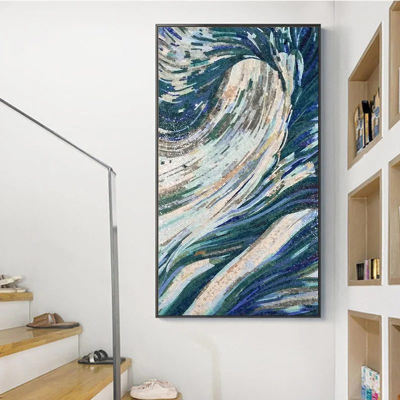 Hand Cut Abstract Art Glass Mosaic Wall Tile Murals Home Decor Background
