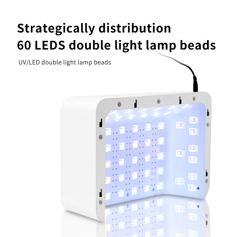 UV LED Nail Dryer 72W Gel Polish UV Lamp Set with 60 Beads Autor Sensor and 4 Timers LCD Display for Double Hands