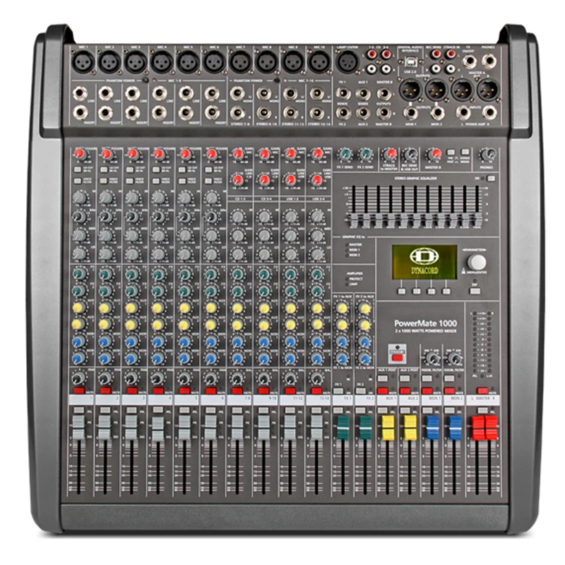 PM1000-3 Professional Audio Mixing Console 99 DSP with Power Amplifier Power Mixer for Stage Controller Stereo Mixer