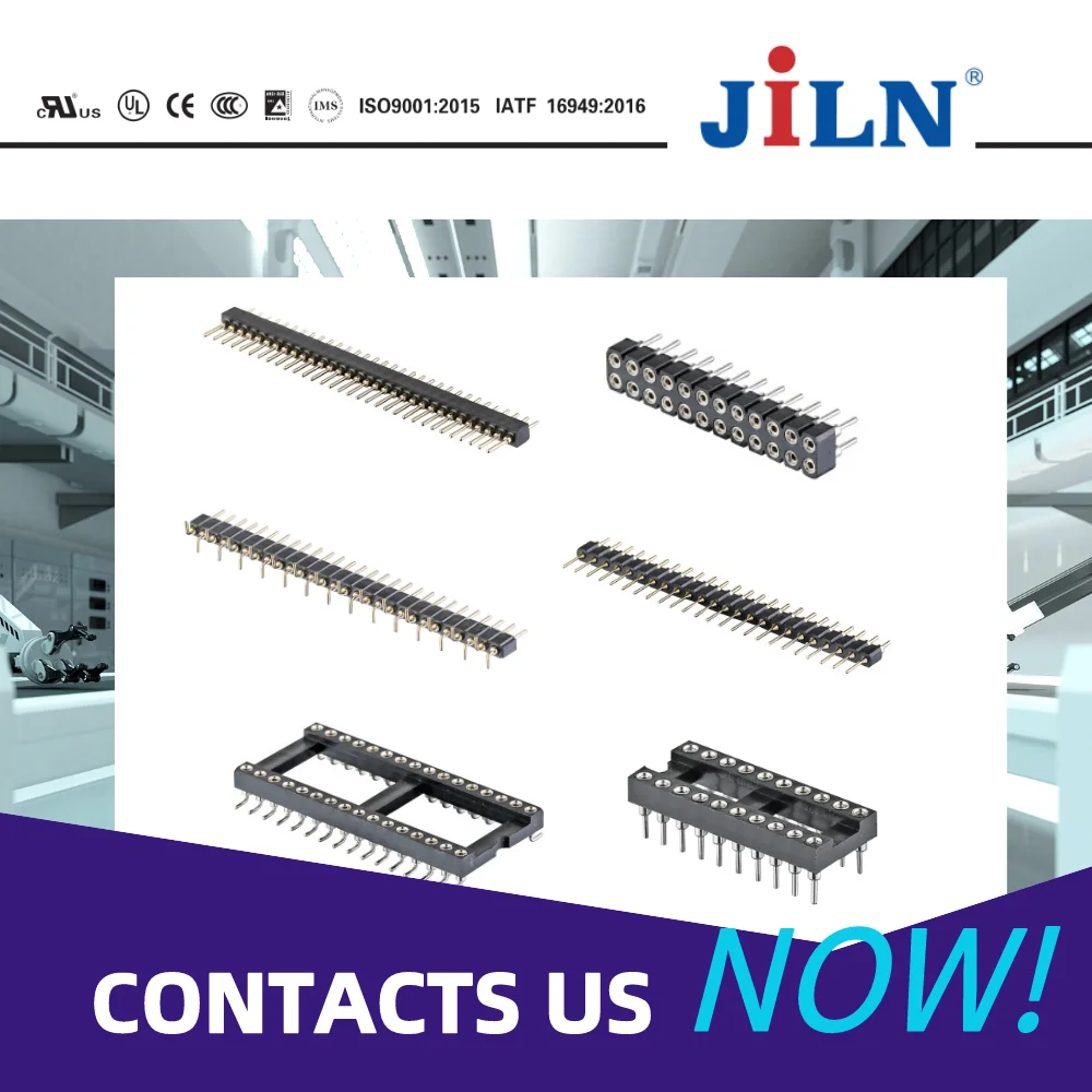 JiLN round pin header connector dual single double row female header 1.778mm pitch connector