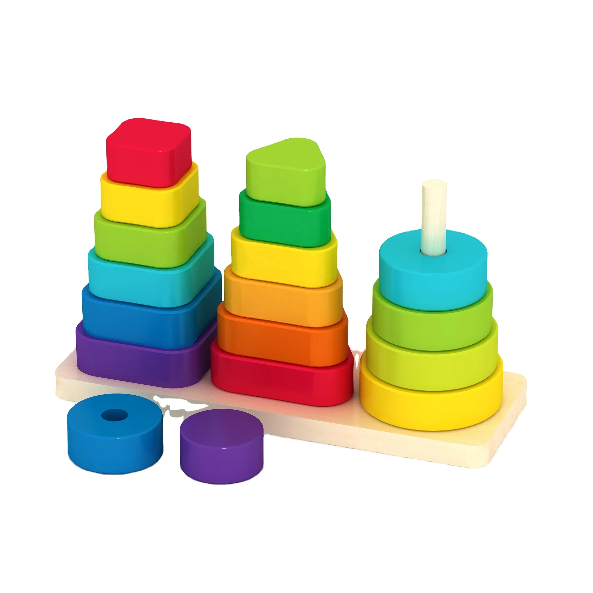 Wooden Stack Toys Set Rainbow 2022 Wooden Other Educational Toys  educational toys for kids 9 Kg 25*44*29 Cm