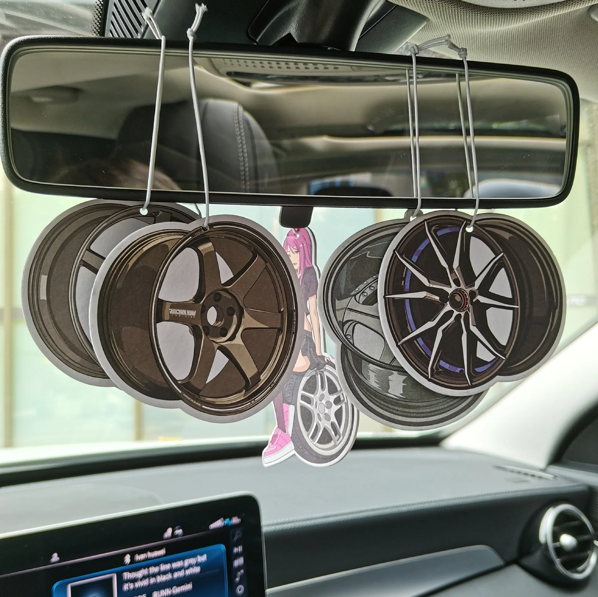 Custom Logo Promotional Gifts Hanging Paper Car Air Freshener Personalized Aromatherapy Pendant For Car Scented Green Tea