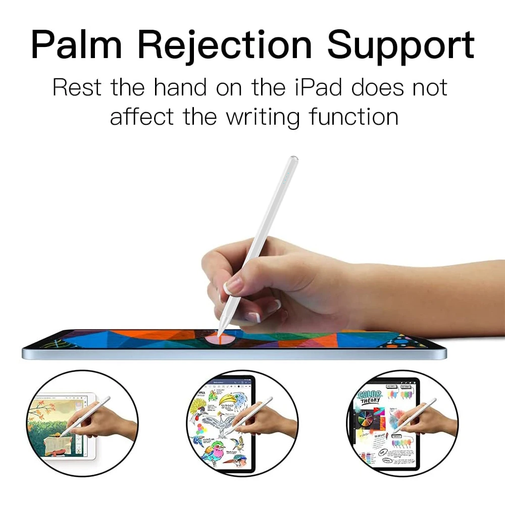 2022 Newest Active Stylus pen high sensitive with palm rejection and tilt function magnetic pencil power display for ipad