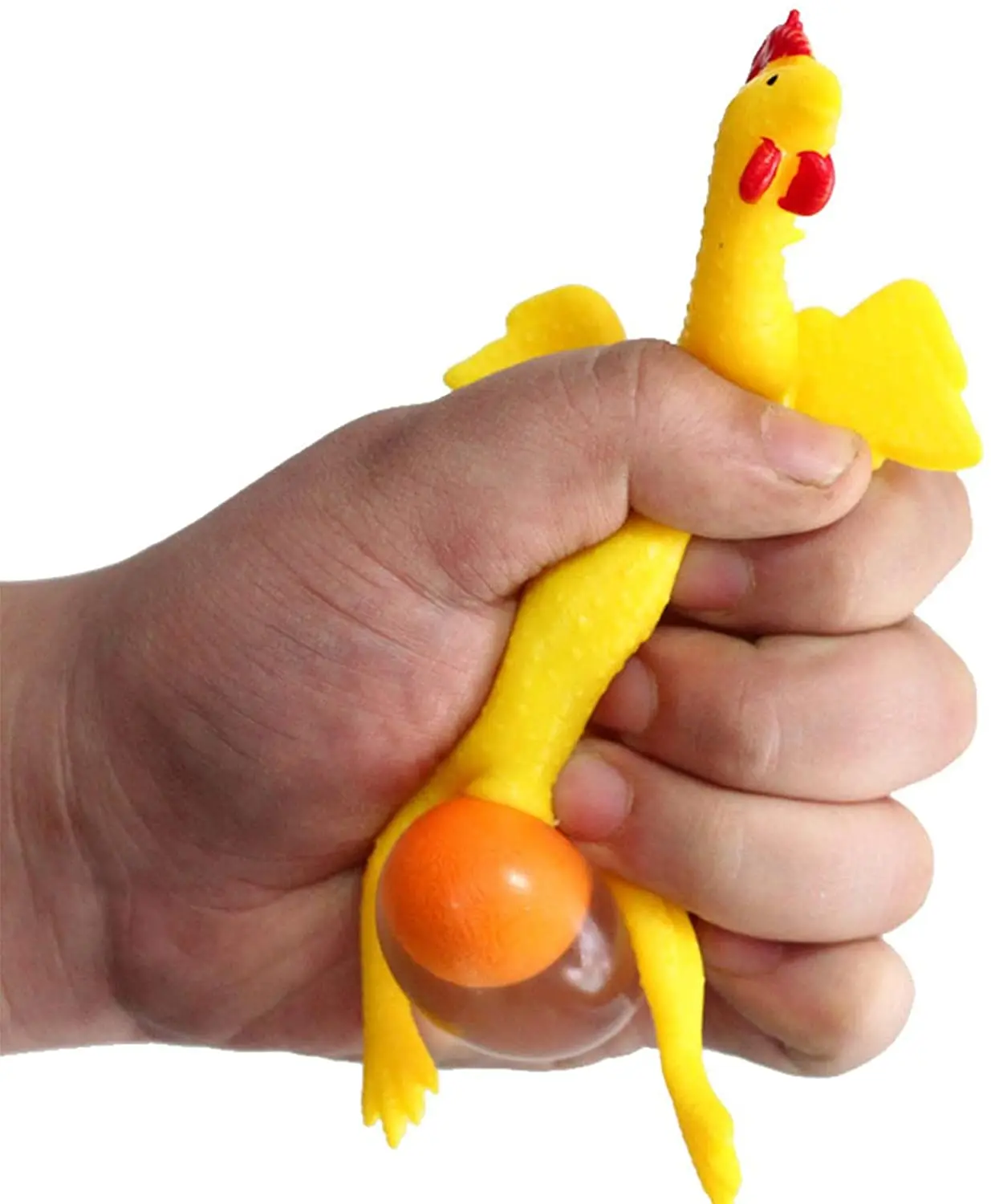 Stress Toys Relief Vent Tricky Toys Creative Squeeze Chicken Laying Egg Key Chain Funny Decompression Chicken Squeeze Toy
