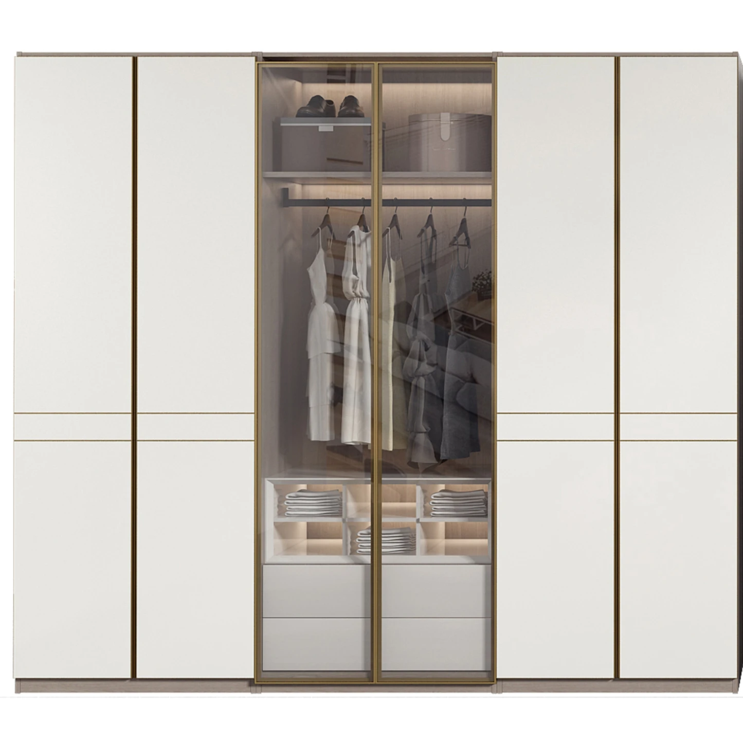 White portable wardrobes Modern Style  For Leisure Life bed and wardrobe set wardrobe models