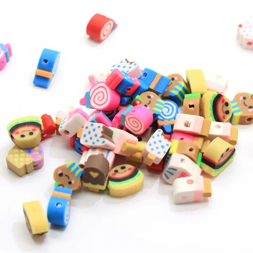 
12mm Handmade Polymer Clay Lollipop Bead For DIY Necklace Bracelet Hair Ornament Jewelry Making 