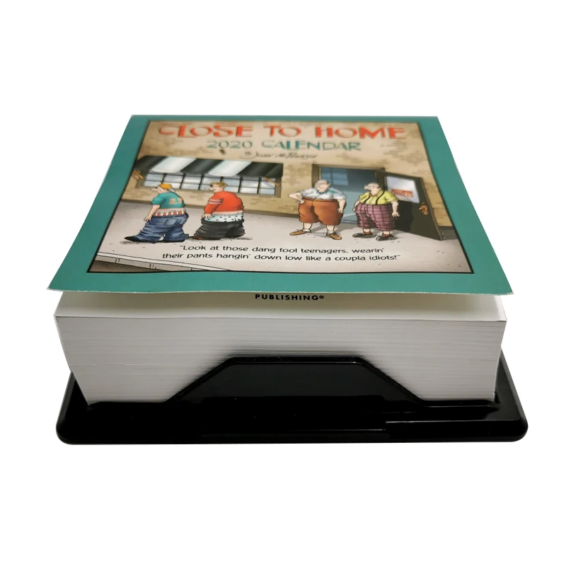 Factory Price Calendar Customized Printing Desktop Pad Tear Off Table Calendar With Black Plastic Stand Planner for Office