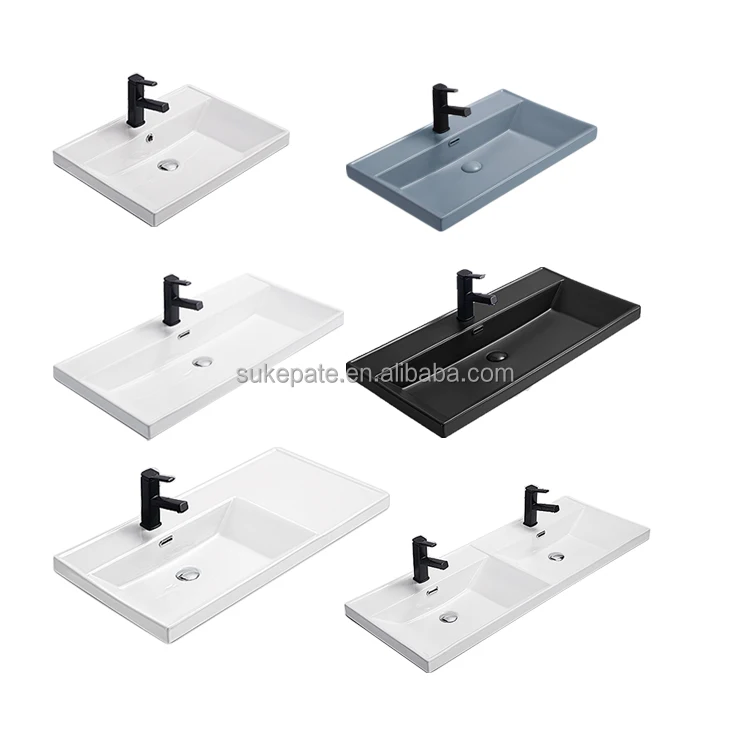 Hotel bathroom vanity sink washing basin rectangular cabinet basin European lavatorio vanity top countertops bathroom sink