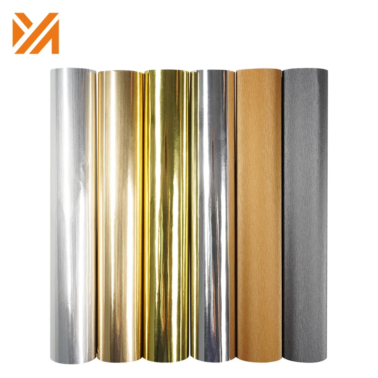 Wholesale Metallic Gold Silver Vinyl Sheet Hot Sell Customized Size Cutting Self-Adhesive Vinyl Sticker with Factory Price