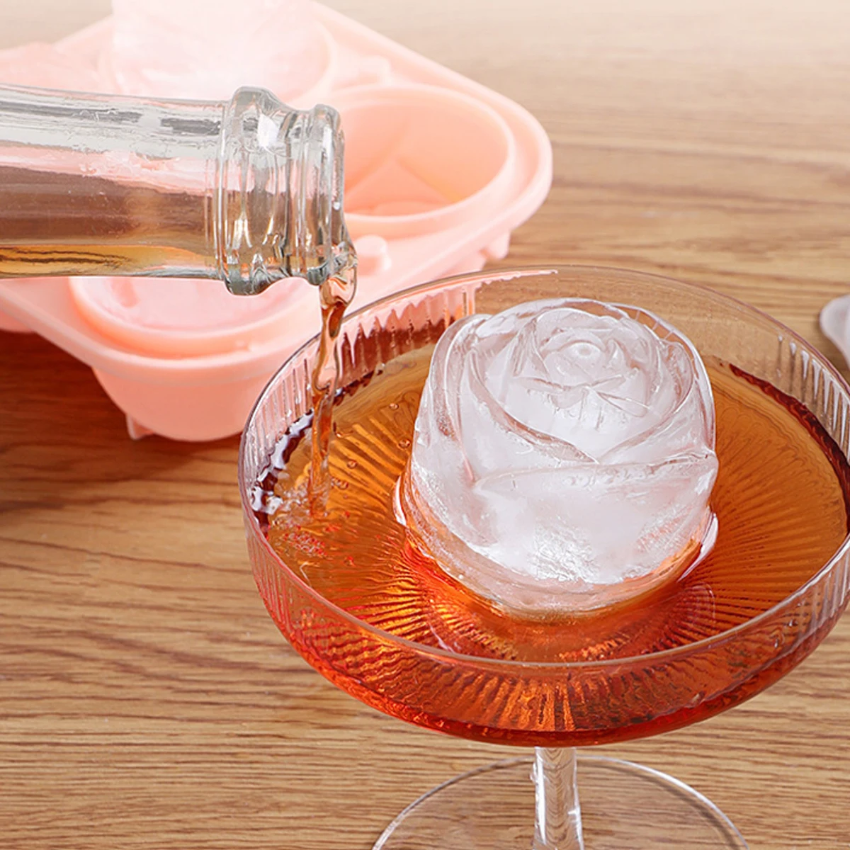 One Stop Shopping New Arrivals Food Grade Cake Candle 3D Silicone Mold 1Pc Rose Shaped Silicone Ice Cube Tray Mold