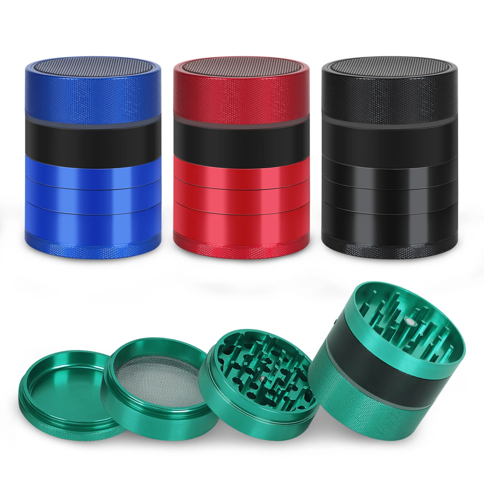 Wholesale Grinders Custom Logo 40mm 63mm Herbal Smoking 4 Layers Herb Metal Crusher Grinder