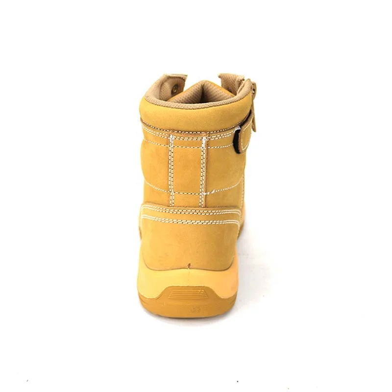 zapatos de trabajo excellent wheat yellow nubuck genuine leather work boots for men with side zipper
