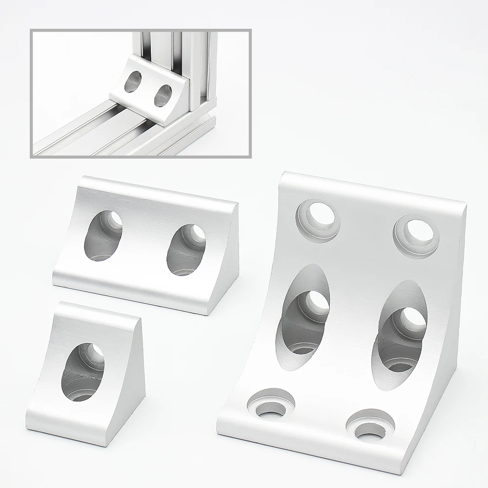 Aluminum Extrusion Angle Code Vertical Straight Corner Fitting Strong Bracket Inside for T Slot