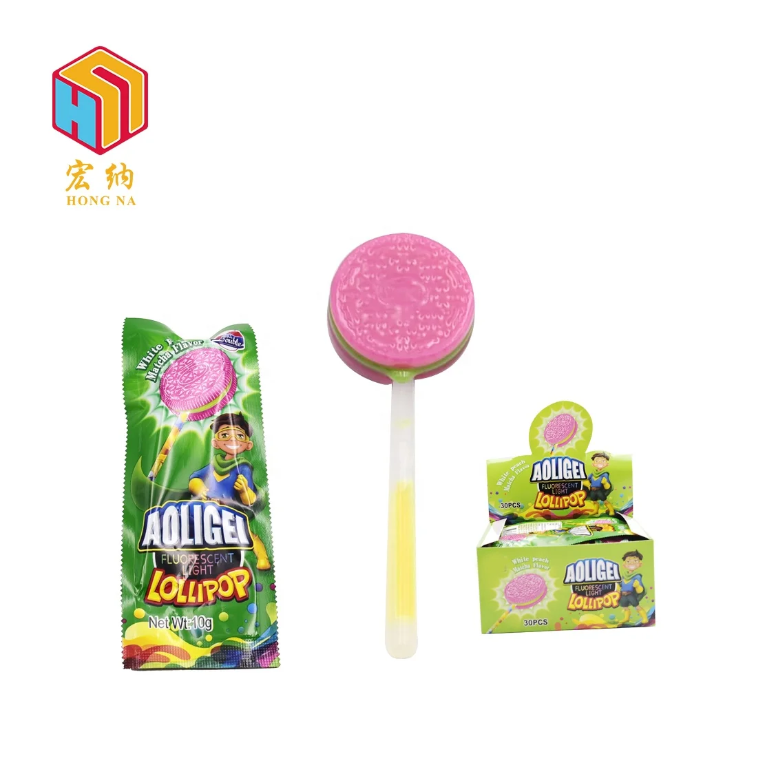 2020 new design fluorescent light toy lollipop candy 720 pack