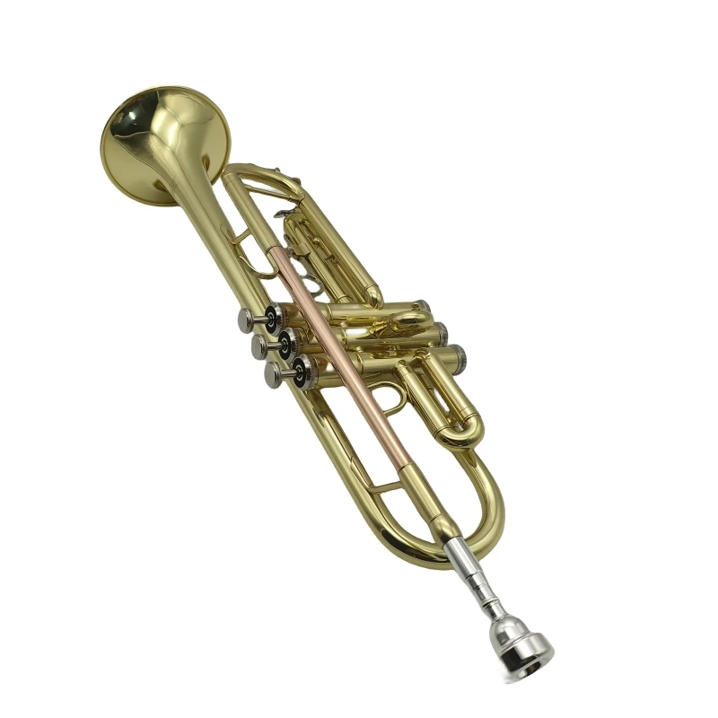 Wholesale Price Custom Bb Tone B Flat Gold Lacquer Professional Trumpet Oem Brasswind Musical Instrument For Sale