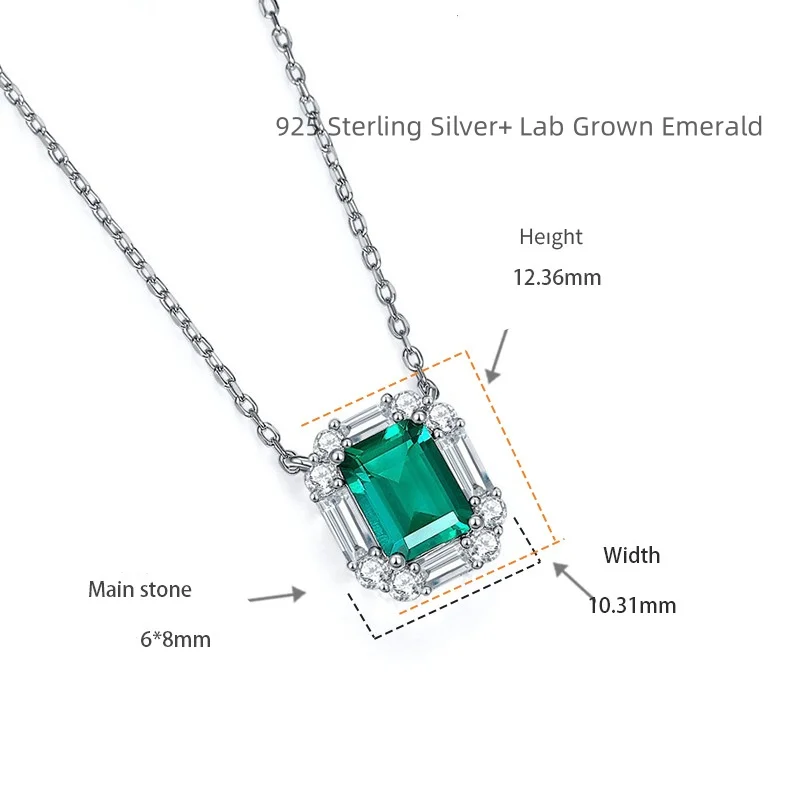 Ruizuan 2 Carat Lab Grown Emerald Pendant Lab Diamond Jewelry Wholesale Lab Made Diamond Jewelry