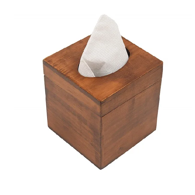 Stylish Wholesale Multi functional tissue container model tissue holder napkin boxes solid wood tissue box