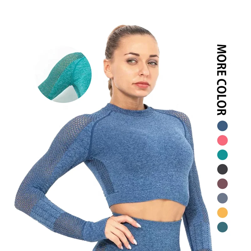 Женская облегающая Спортивная одежда на заказ, бесшовный топ для йоги, фитнеса, одежда для активного отдыха, кроп-топ, тренажерный зал