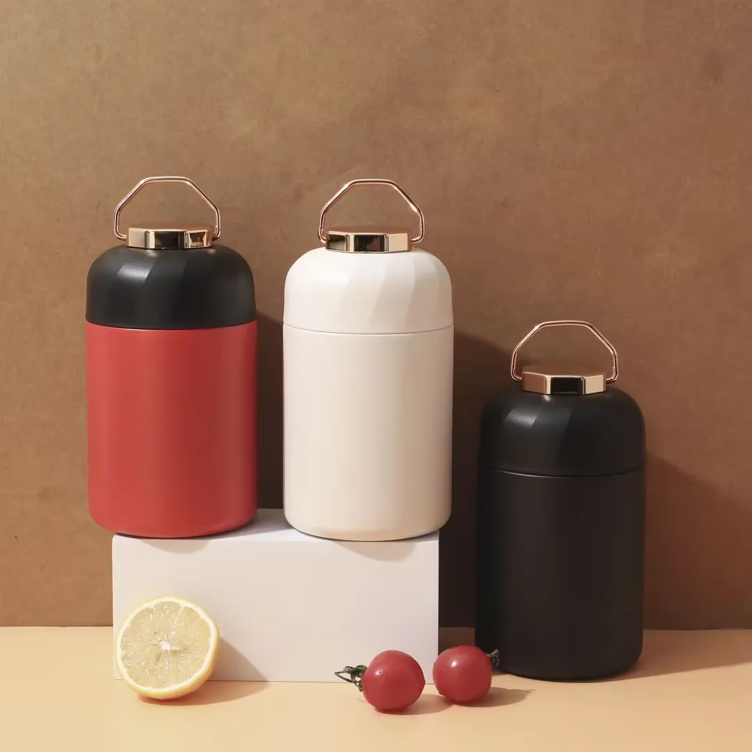 Custom Logo 500ML Double Wall Stainless Steel Vacuum Insulated Thermos Mug Group Food Container Braising Burn Pot Cup