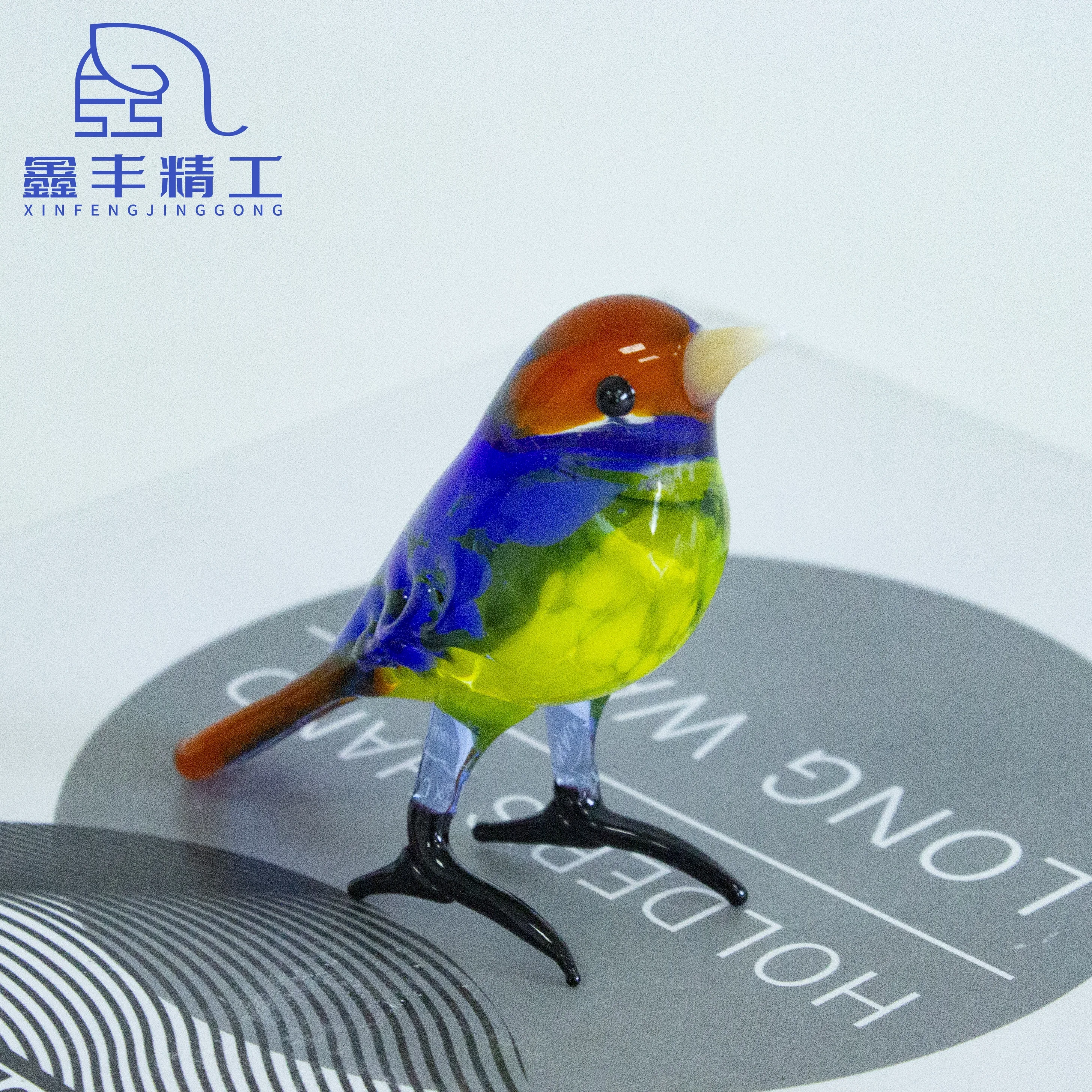 Full handmade lamp working solid color Murano glass bird animal figurine