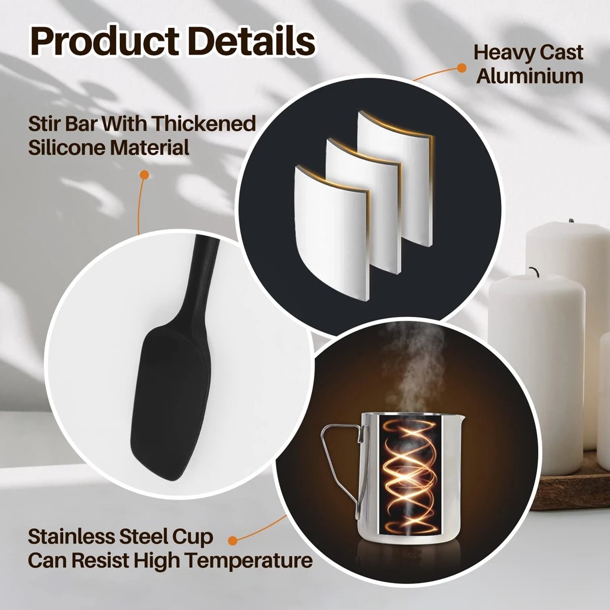 Dontalen Professional Electric Paraffin Heater Stainless Steel Wax Warmer Kit Multi-Purpose for Decorative Wax Blocks and Warmer