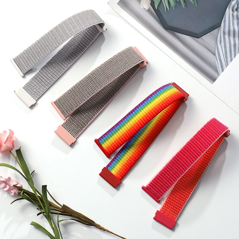 Universal 20mm 22mm Quick Release Hook and Loop Nylon Watchband Smart Replacement Wristband for Huawei Watch 2 Classic