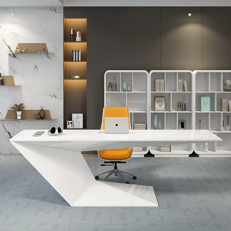 Office Furniture Paint Baking Boss Table Simple Modern Large Class Desk Executive President Manager Desk