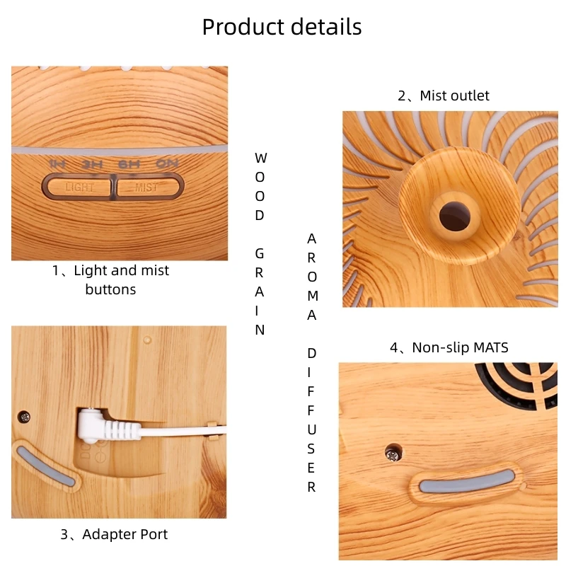 High Tech 2 In 1 Cool Mist 7 Colors Led 24V Portable Electric Ultrasonic Aromatherapy Essential Oil Humidifier for Room Office