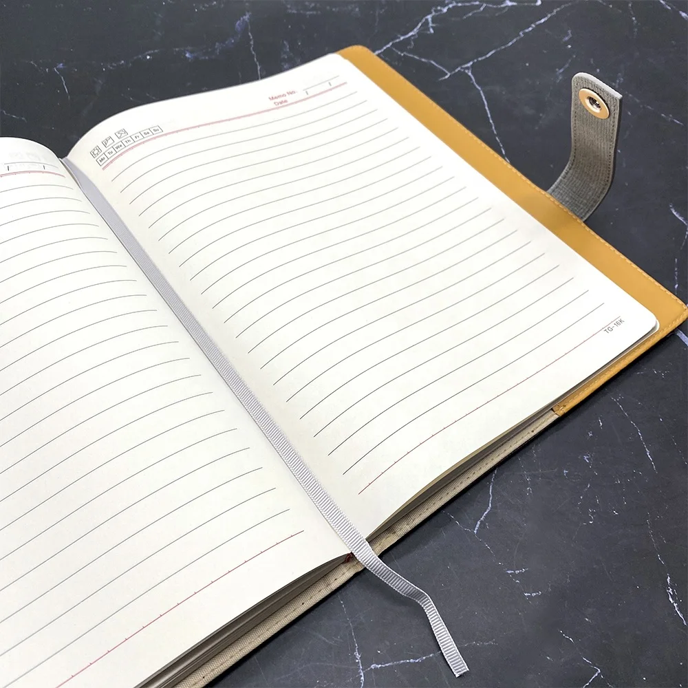 Custom PU Leather Spicing Stitching Notebook Magnetic Clasp Paperbound Planner 2025 Diary