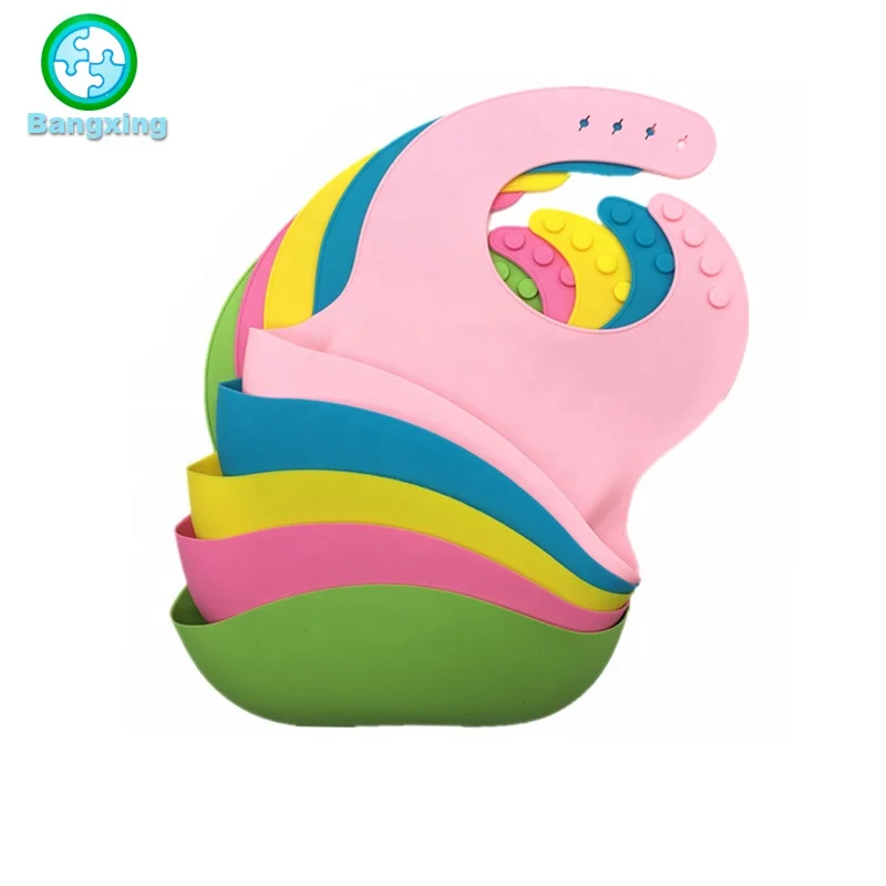 2020 Wholesale White Waterproof Baby Feeding Kids Bibs silicone baby bib for Children