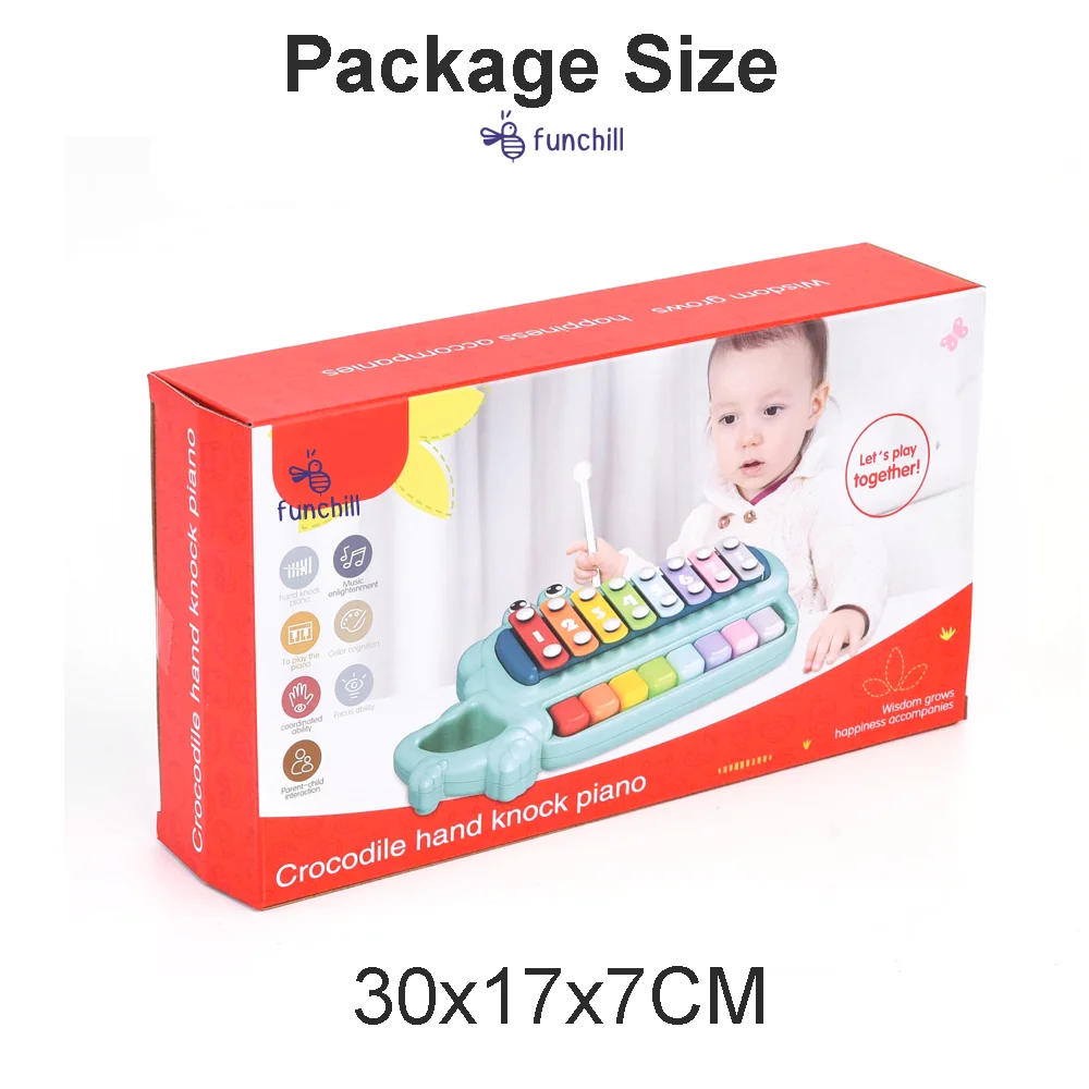 Learning Education Color Cognition Knock Piano Key Toy Musical Instruments Kids Toys 2024 with Lights