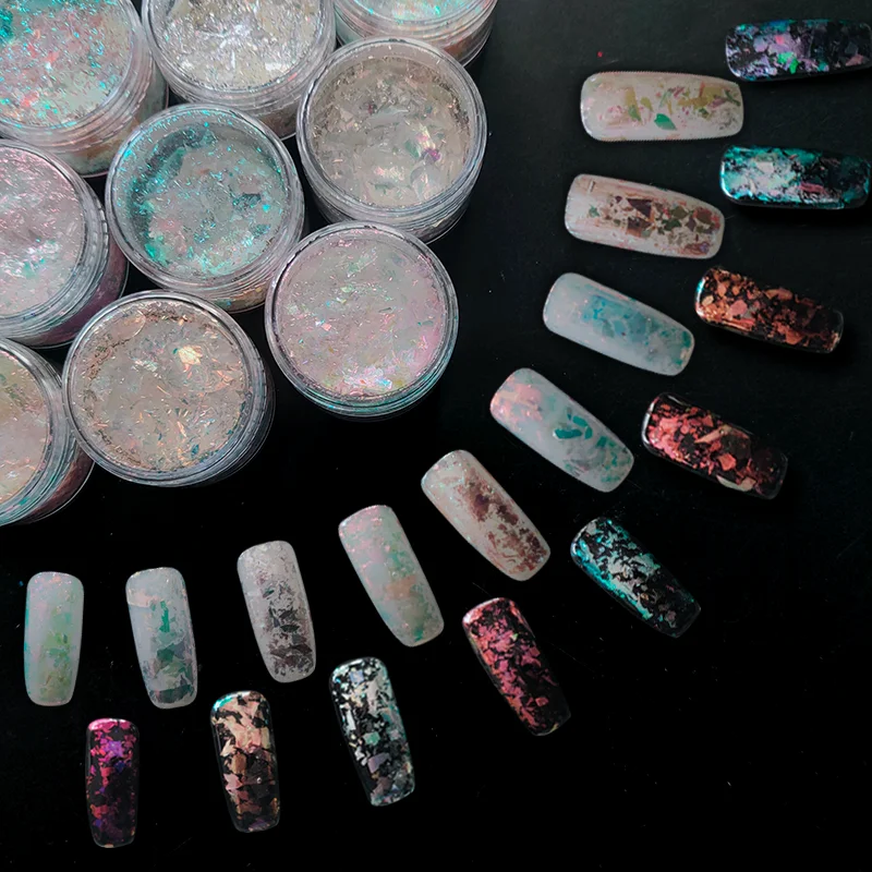 Cosmetic Grade Lip Gloss Transparent Silver Chameleon Flake Magic Mirror Powder Color Shift Pigment Eye Shadow Brocade Powder