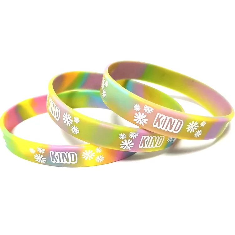Engraved & Debossed Printed Rubber Bracelets Cheap Price Promotional Bracelets Wristbands